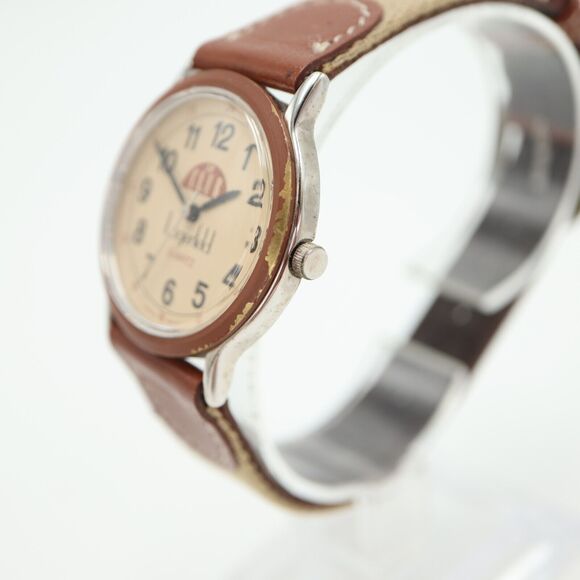 Le Club Lagerfeld Tan Brown Watch 33mm Quartz Leather Strap with New Battery - Picture 10 of 16